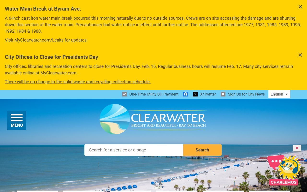 Clearwater city government website background check resources