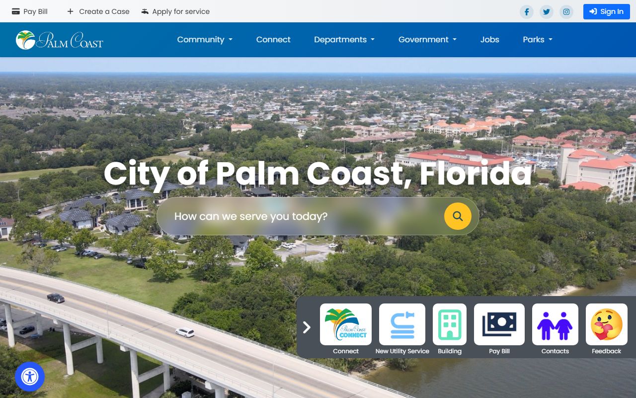 Palm Coast city government website for background check resources