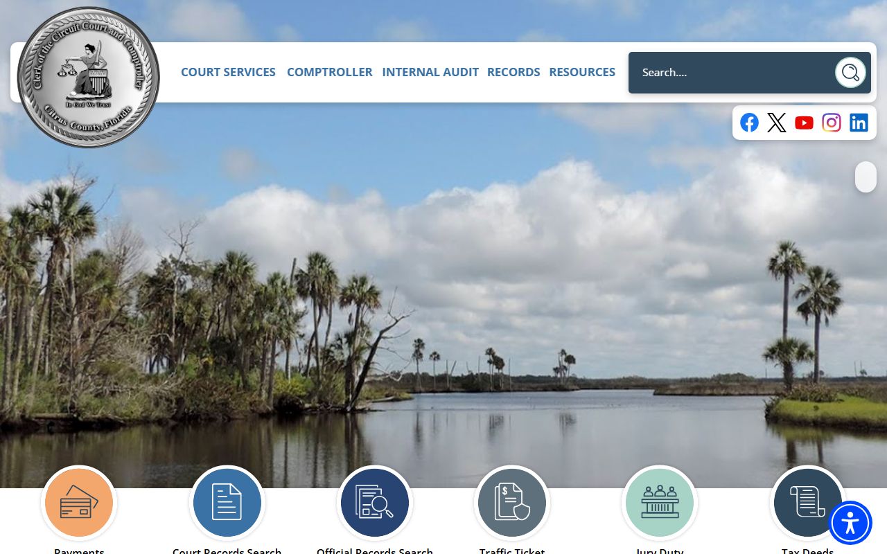 Citrus County Clerk website for background check records