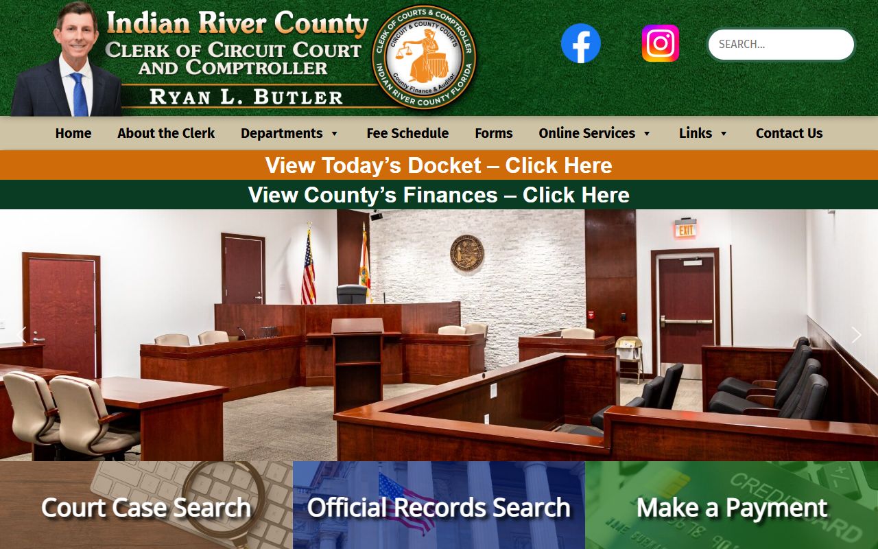 Indian River County Clerk website for background check records