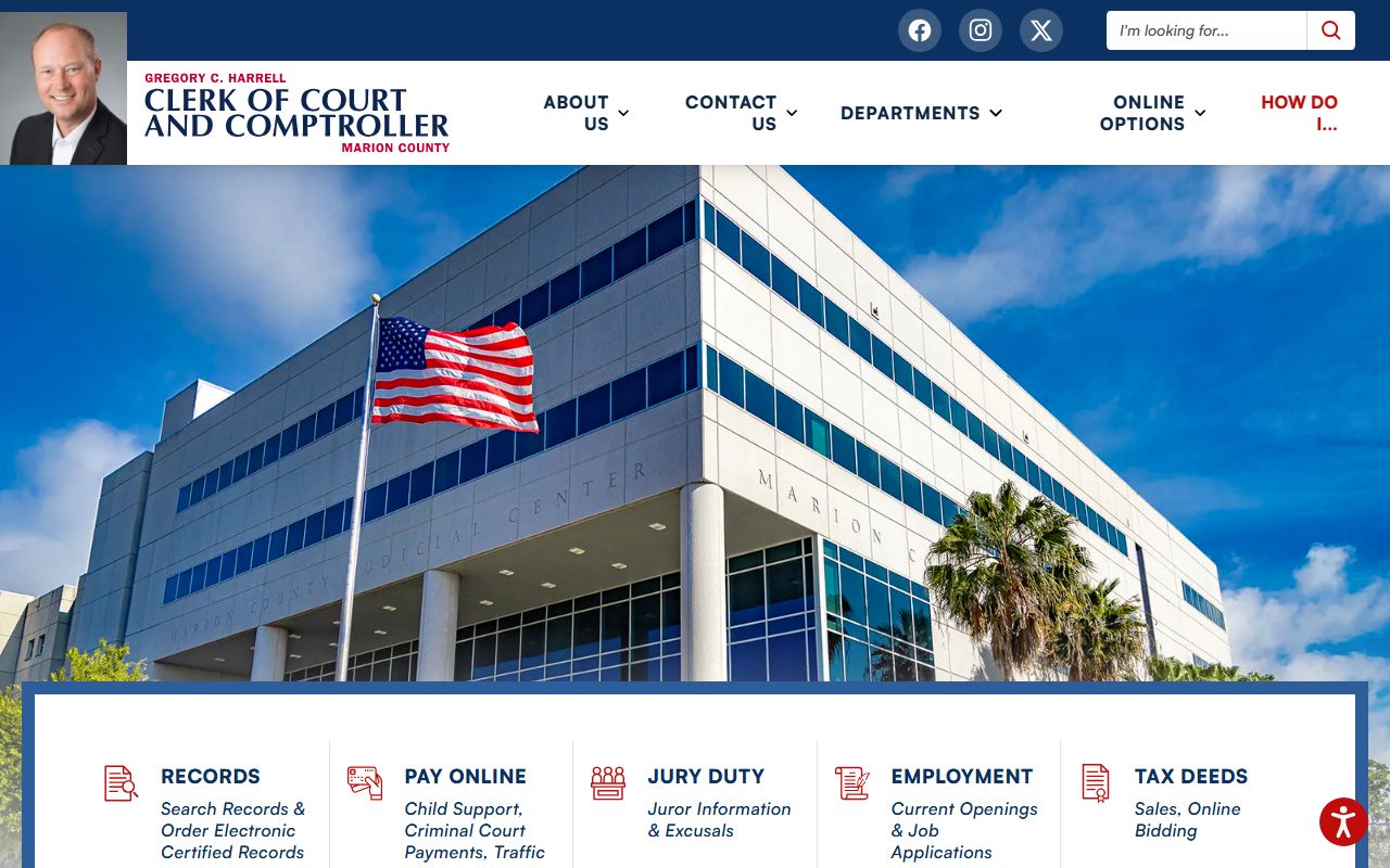 Marion County Clerk website for background check records