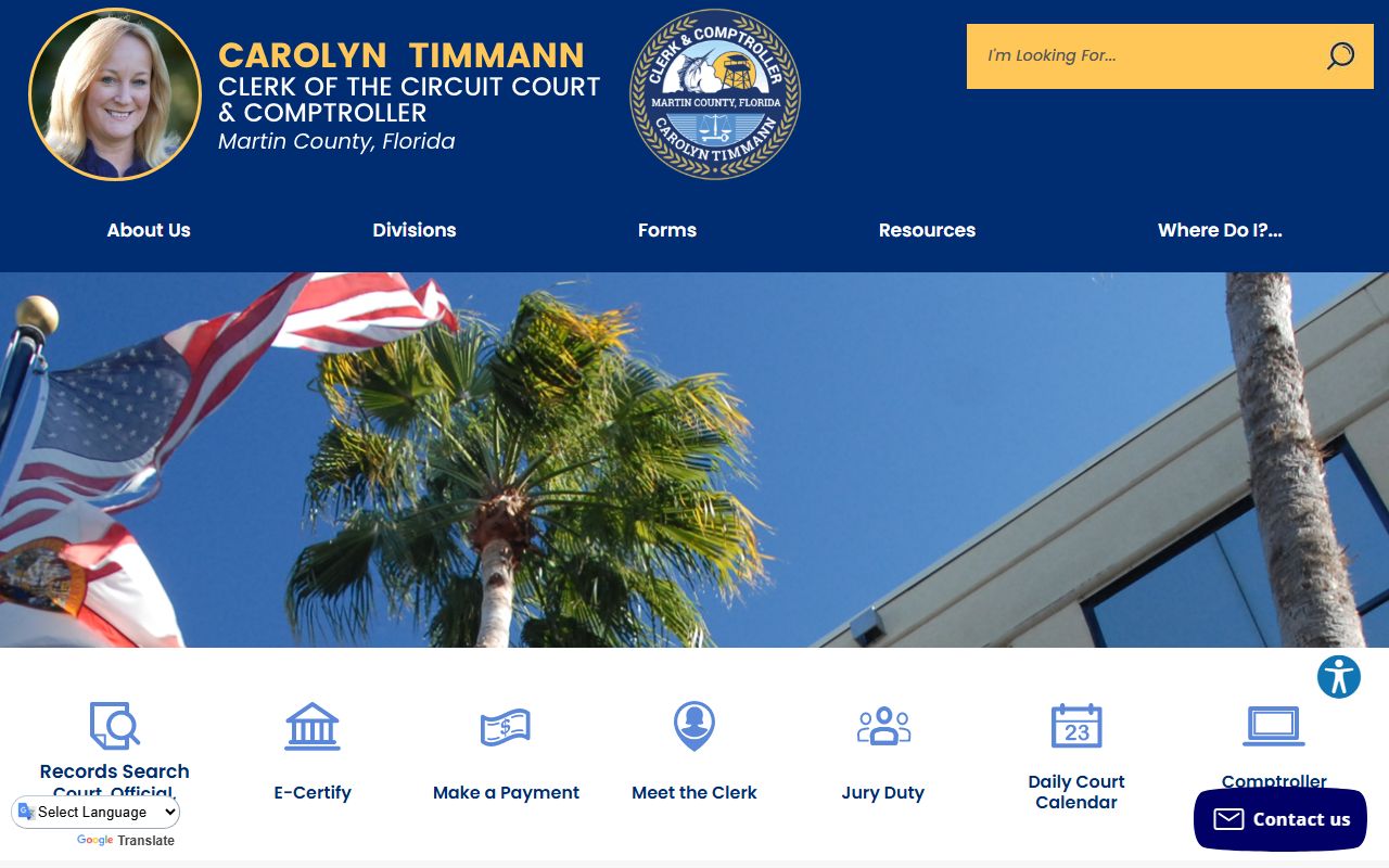 Martin County Clerk website for background check records