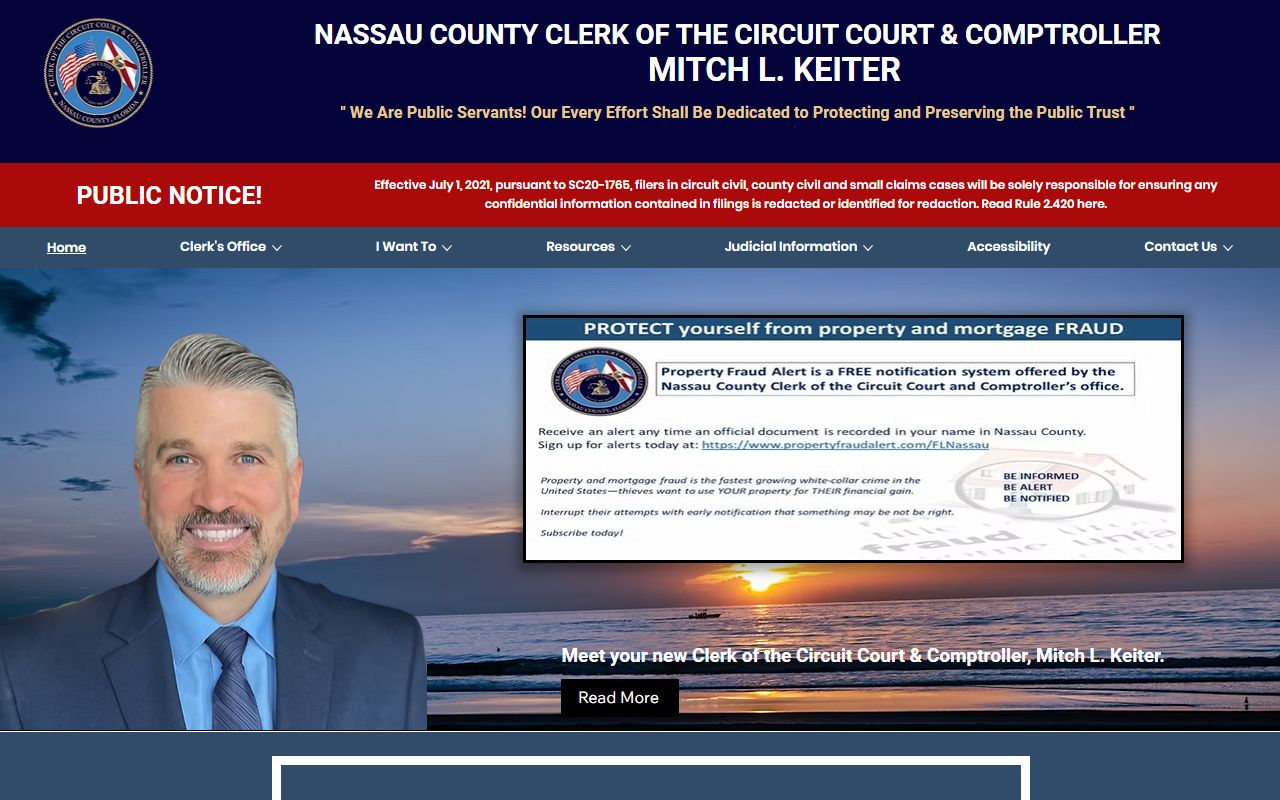 Nassau County Clerk website for background check records