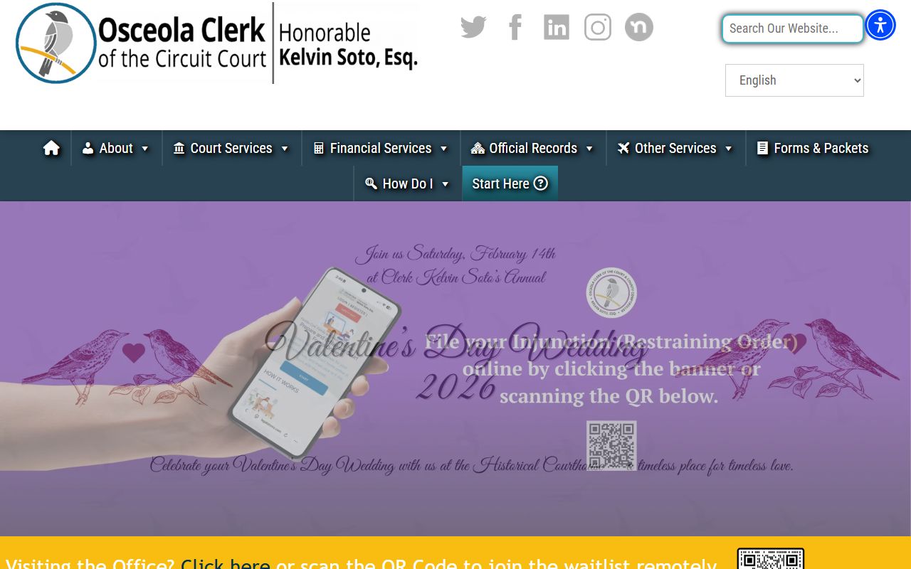 Osceola County Clerk website for background check records