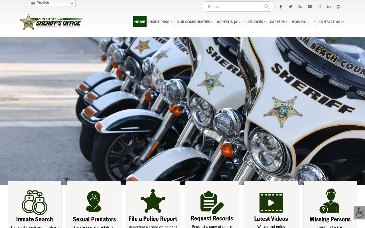 Palm Beach County Sheriff website for background check records