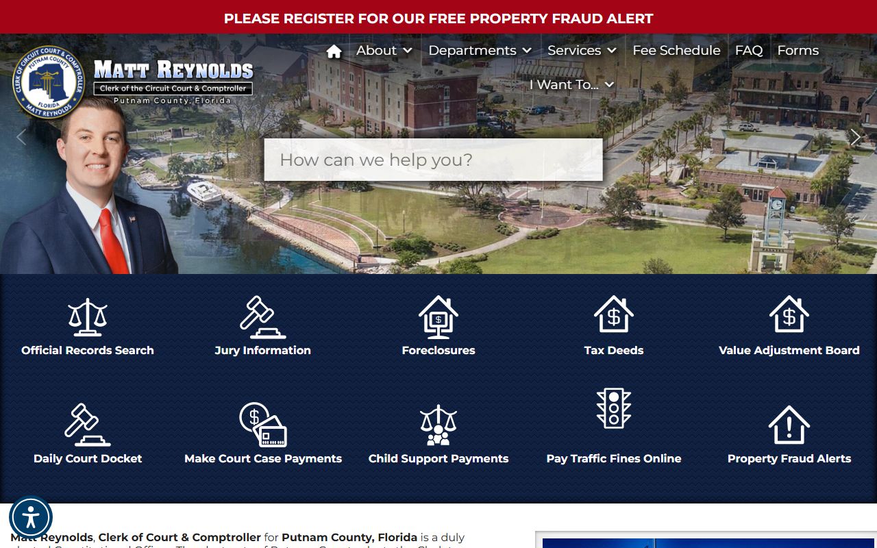 Putnam County Clerk website for background check records