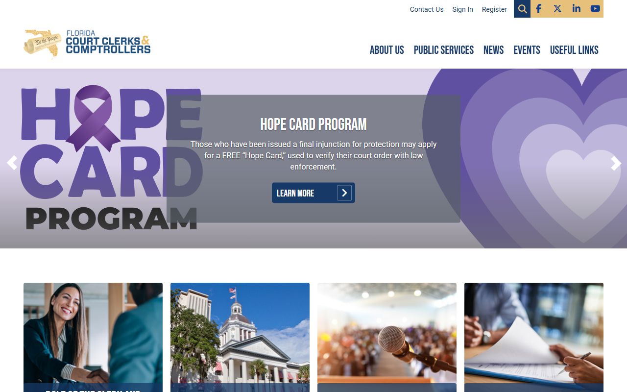 Florida Court Clerks and Comptrollers association website