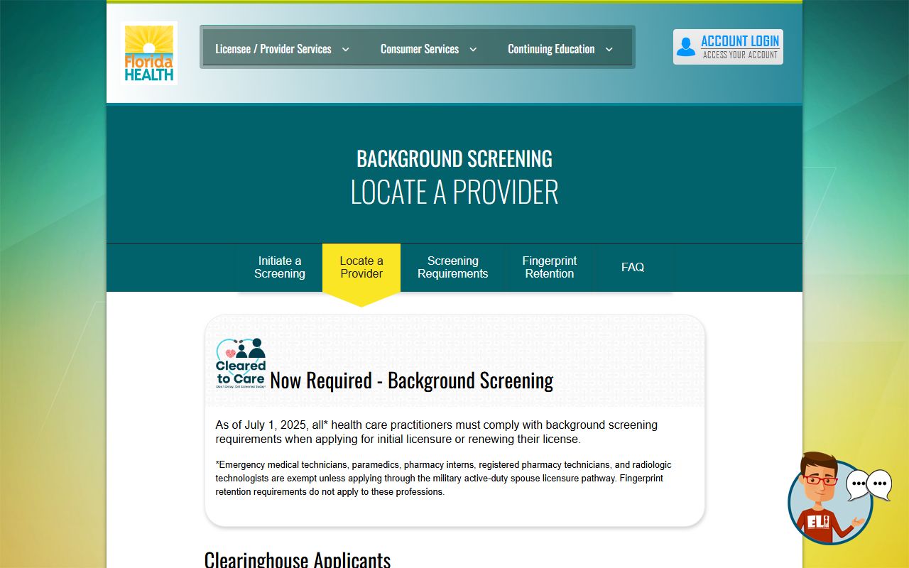 Livescan providers directory for Florida background check fingerprinting